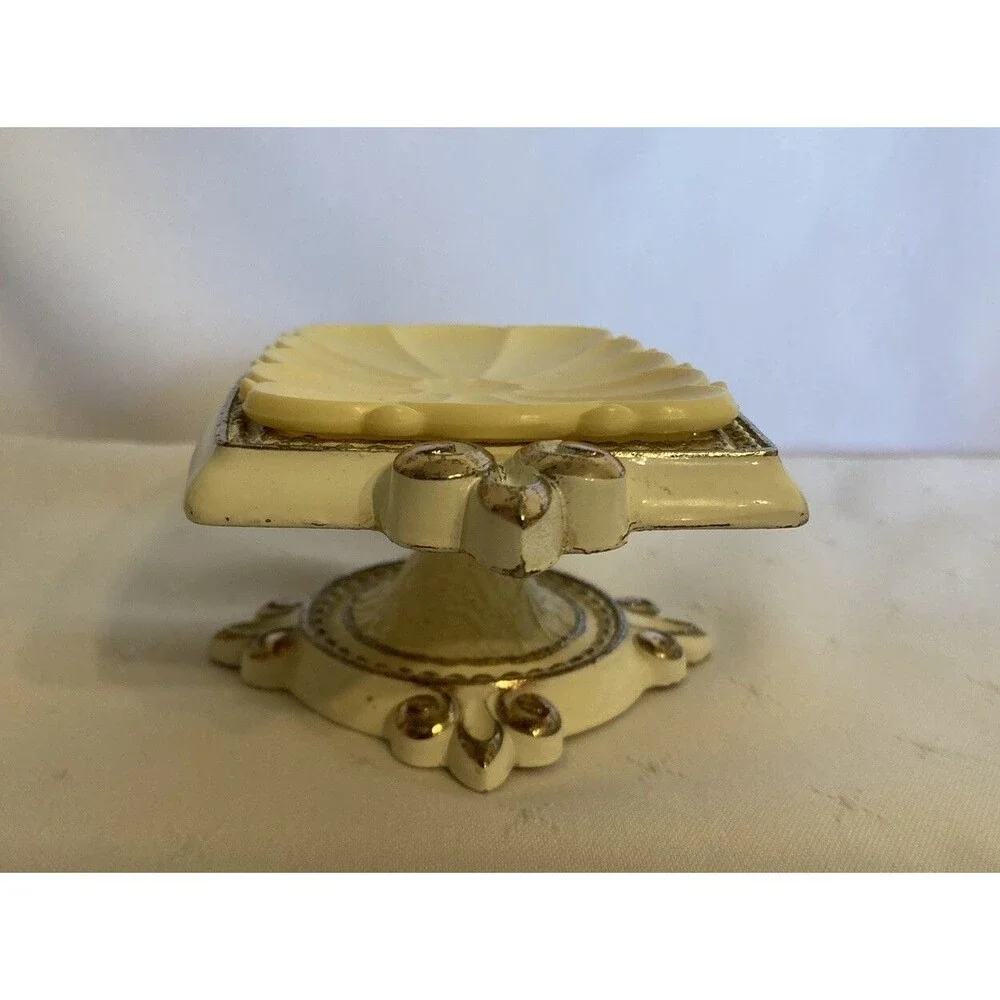 Vintage Amerock Bonaventure Collection Soap Dish Free Standing White Art Deco
